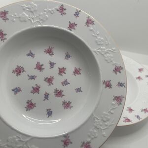 CHARLENE By Copeland Spode, TWO RIMMED SOUP BOWLS 8” HAND NUMBERED + SIGNED RARE